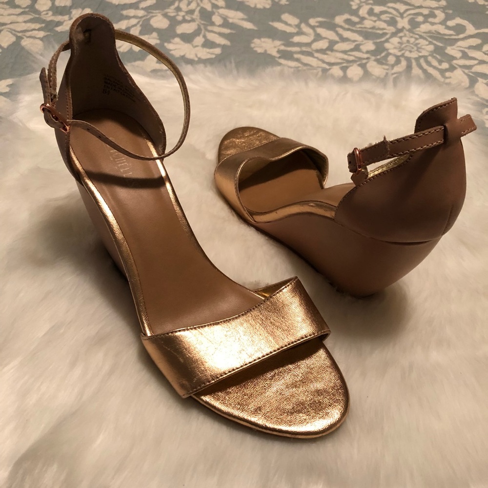 Anthropologie SEYCHELLES RoseGold Platform Sandals